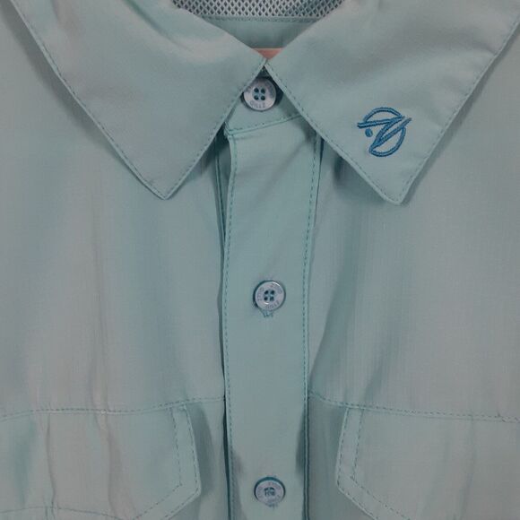 Gillz Adult Men's L Blue Short Sleeve Vented Fishing Shirt Breathable Outdoor - Picture 4 of 9